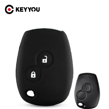 KEYYOU 2 Кнопки Силиконовый Чехол Для ключей Автомобиля Fob Remote Key Case Для Renault Kangoo Sandero DACIA Scenic Megane Captur Twingo Modus