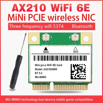 Wifi 6E AX210 Mini PCI-E Беспроводная Сетевая карта WIFI6 Двухдиапазонная Сетевая карта 2,4G/5G Bluetooth 5,2 Адаптер сетевой карты Зеленый