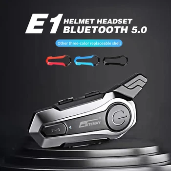 AITEMAY E1 для 2 байкеров Bluetooth Мотоциклетный Домофон, шлемы-гарнитуры, беспроводной переговорный телефон BT 5.0