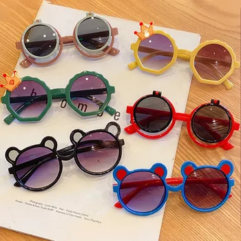 Солнцезащитные очки для мальчиков и девочек, повседневные ретро ярких цветов, различные стили, летние солнцезащитные очки для улицы, детские солнцезащитные очки в подарок