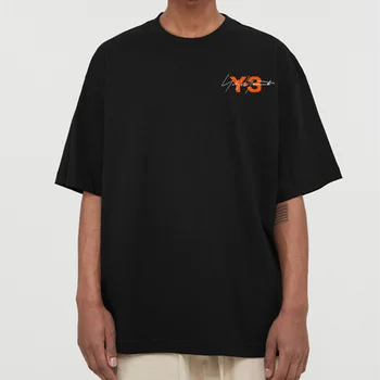 Y3 Y-3 Yohji Yamamoto 23SS, Модный совместный выпуск в японском Стиле, Мужская И Женская Повседневная футболка с рисунком