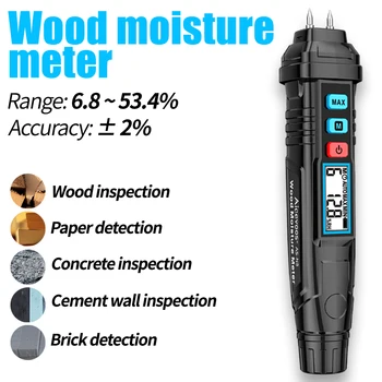 Aicevoos Цифровой измеритель влажности древесины, тестер влажности Древесины, гигрометр для бетона, цемента, кирпича, детектор для деревообработки