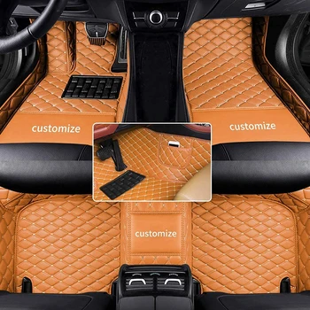 Индивидуальные автомобильные коврики подходят для 99% седанов BMW полной модели, внедорожников, спортивных автомобилей, противоскользящих кожаных ковриков оранжевого цвета