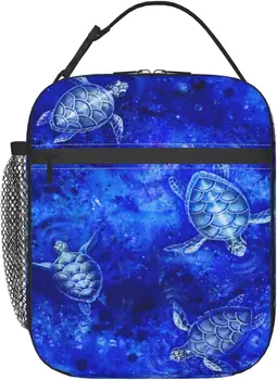 Утепленная сумка для ланча с морскими черепахами Juoritu, ланч-бокс для путешествий в офис, сумка-тоут для женщин и мужчин