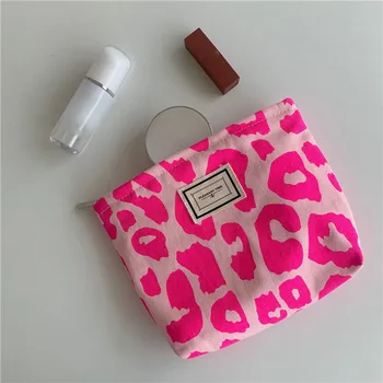Новая Модная Женская косметичка с леопардовым принтом, Ретро Цветок, Дамский клатч, сумочка для путешествий, сумки для хранения карандашей для школьниц