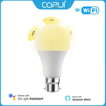 CORUI WIFI Умная Лампочка E27 B22 15 Вт с холодным и теплым Затемнением Alexa Google Home Голосовое Управление Лампой Поддержка Облачного Интеллекта