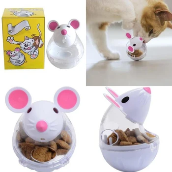 Забавная игрушка-неваляшка для домашних кошек, мышь, протекающие пищевые шарики, развивающие игрушки для домашних животных, устройство для утечки домашних животных, Забавная интерактивная игрушка для кошек