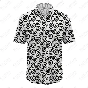 2023 Новая минималистичная мужская рубашка с цветочным принтом, мужская гавайская рубашка с 3D принтом, пляжный модный топ с короткими рукавами, Свободная повседневная мужская рубашка
