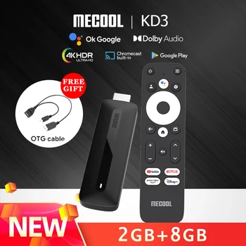 Mecool KD3 4K TV Stick Android 11 smart TV box с Amlogic S905Y4 2G + 8G WiFi 2,4G/5G HDR 10 медиаплеер мини-ключ