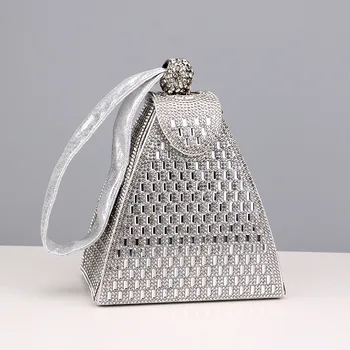Роскошная Женская Вечерняя Сумочка Модная Треугольная Свадебная сумка для Новобрачных 2023, Роскошные Дизайнерские сумки для вечеринок, Клатчи