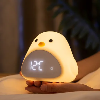C2 Time Bird Ночник, будильник, Мультяшный Милый силиконовый сенсорный USB прикроватный светильник, светодиодный ночник для детей, подарок для маленьких детей