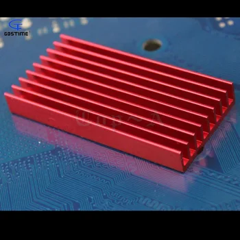 Gdstime 1 шт 60x30x8 мм Алюминиевый Радиатор для Компьютера LED Power IC Транзистор Розово-красного Цвета 60 мм x 30 мм x 8 мм