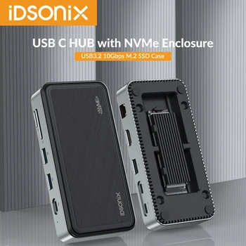 Корпус SSD-накопителя iDsonix NVMe HUB M.2 с многопортовым адаптером USB 3.2 HUB к 4K HDMI-совместимому PD 100W NVMe SATA с двойным протоколом