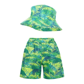 Лето 2023, Новые пляжные шорты с милым принтом для мальчиков и девочек, Повседневные Короткие штаны с эластичным поясом средней талии и шляпой для отпуска