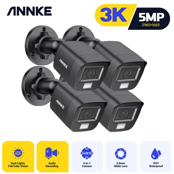 ANNKE 3K 5mp Аудио с двойным Освещением, Фиксированная камера-пуля, Объектив 2,8 мм, Камера видеонаблюдения, Встроенный микрофон, Камера наблюдения