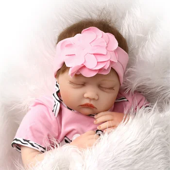 Кукла Реборн 55 см Новорожденная Девочка Baby Sleep Кукла Реборн Реалистичная Мягкая Виниловая Детская Игрушка