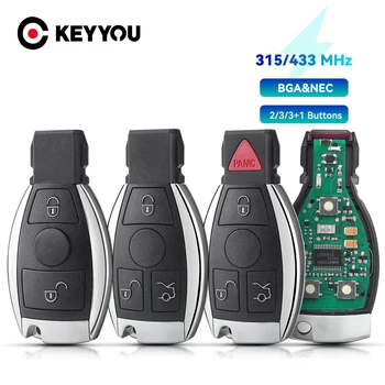 KEYYOU BGA Style для MB Mercedes BENZ C E S 2 поддерживает Оригинальный NEC BGA Брелок 2/3/4 Кнопки Дистанционного Автомобильного ключа 315 МГц/433 МГц