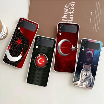 Жесткий чехол Для телефона с Флагом Турции из ПК Для Samsung Galaxy Z Flip 4, Прозрачный Чехол Для Galaxy Z Flip 3, Складные Противоударные Чехлы, Саппу