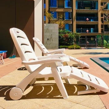 Кресло для отдыха во внутреннем дворике, пляжные стулья, Пластиковые поручни для отеля, одиночные пляжные стулья, Уличная мебель Simplicity Rest Silla De Playa QF50OC