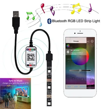 1 м 2 м 3 м 5 м 4 м 10 М 5 В Bluetooth USB Светодиодный Светильник Освещение Гибкая Лента 5050 RGB Диодная Лента Для Вечеринки Tiktok