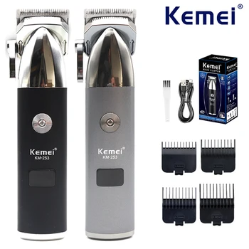 Профессиональная машинка для стрижки волос Kemei KM-253, USB-зарядка, Беспроводная машинка для стрижки волос, мужская машинка для стрижки волос