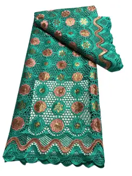 Фабрика Предлагает Новейшую Африканскую Вышивку Riche Из Тяжелого гипюрового Шнура с Блестками, Кружевную Ткань Для Вечернего платья NN1395_R