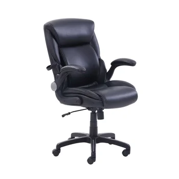 Офисное кресло для менеджера из натуральной кожи Serta Air, черный