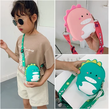 Прекрасная поясная сумка с Динозавром, кошелек для путешествий Для Милой Девушки, Детский рюкзак, Силиконовая Мини-сумка-Мессенджер, Детские Мультяшные сумки