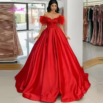 Арабское платье для выпускного вечера из красного атласа в Дубае, женские вечерние платья со складками и оборками, Вечерние платья по Индивидуальному заказу