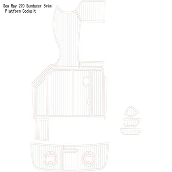 Sea Ray 290 Sundacer Платформа для плавания, коврик для кокпита, коврик для пола из пены EVA, тикового дерева