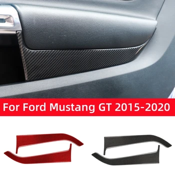 Для Ford Mustang GT 2015-2020 Автомобильные Аксессуары Из Углеродного волокна Внутренняя отделка передней двери автомобиля, наклейки, переводные картинки, Декоративная крышка