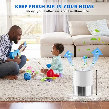 Очистители воздуха для спальни -Очиститель воздуха для удаления дыма, пыли, перхоти домашних животных, запахов пыльцы и волос, с режимом тихого сна
