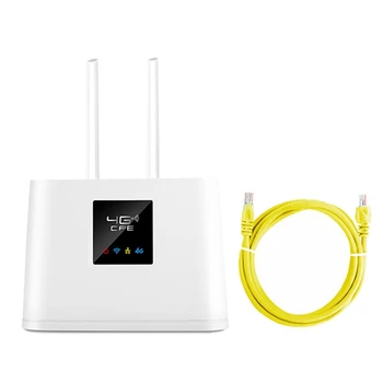Беспроводной маршрутизатор 4G 150 Мбит/с с 2 антеннами, встроенный слот для SIM-карты, поддержка максимум 20 пользователей (штепсельная вилка ЕС)