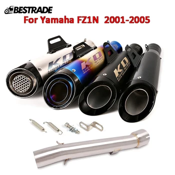 Выхлопная система мотоцикла для Yamaha FZ1N 2001-2005 Выхлопная труба среднего звена, накладка на 51 мм трубу глушителя, выход из нержавеющей стали