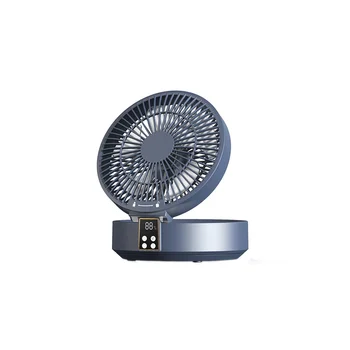 Беспроводной Вентилятор охлаждения циркулирующего воздуха со светодиодной подсветкой, Складной Электрический Настенный вентилятор, Настольный вентилятор, синий