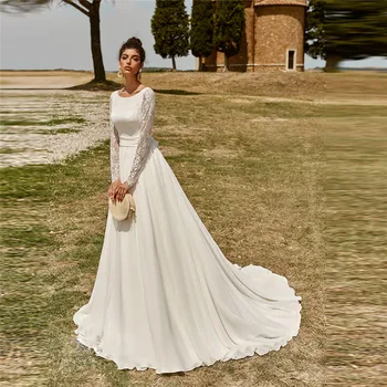 Robe De Mariee белое Свадебное Платье в Дубае, Роскошное Кружевное Свадебное Платье С Аппликациями, Платья На Заказ, Свадебные Vestidos De Novia 2021