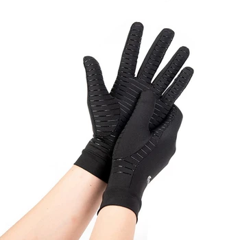 Мужские Перчатки из медного волокна, спандекс, спортивные перчатки для бега с сенсорным экраном, Зимние Теплые Велосипедные перчатки, перчатки с полными пальцами