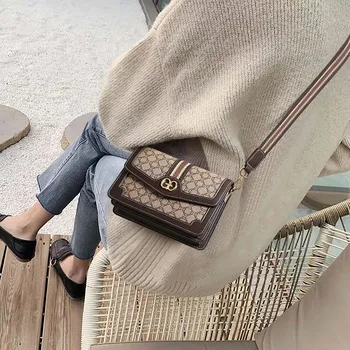 Модная Повседневная сумка через плечо в стиле ретро, женская маленькая квадратная сумка