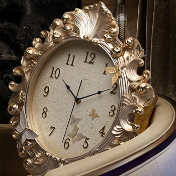 Новые легкие Роскошные часы Европейские настенные часы Настенные часы для гостиной Креативные Сканирующие часы Настенные часы Настенные часы Современного дизайна