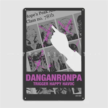Металлическая Вывеска Danganronpa Trigger Happy Havoc, Изготовленная на Заказ, Кинотеатр, гостиная, Паб, Декор стен Гаража, Жестяные вывески, плакаты