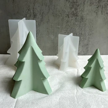 Силиконовые формы для Рождественской елки ручной работы из ароматизированного гипса, форма для ароматических свечей, Рождественские украшения, Домашний декор, ремесла