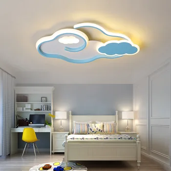 Облака, современные светодиодные потолочные светильники, блеск для детской комнаты, Детская спальня, розовый/синий цвет, минимализм, лампа для домашнего освещения