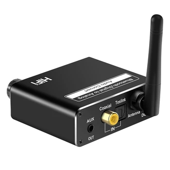 Беспроводной цифро-аналоговый преобразователь DAC Bluetooth 5.0 С дистанционным управлением, поддержка коаксиального аудиоадаптера USB 3,5 мм