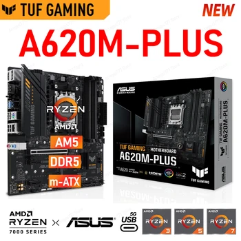 Материнская плата ASUS TUF GAMING A620M-PLUS AMD A620 AM5 DDR5 6400 + (OC) МГц PCIe 4.0 x16 128G Поддерживает Ryzen ™ 7000 Series Micro-ATX