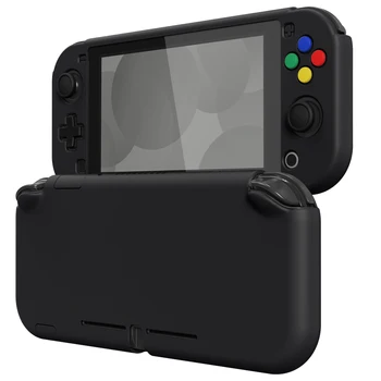 PlayVital Черный защитный жесткий чехол для Nintendo Switch Lite с защитой экрана и ручками для большого пальца