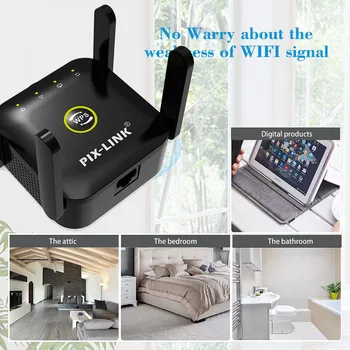 PIXLINK WiFi Ретранслятор Беспроводной Wifi Удлинитель 300 Мбит/с Wi-Fi Усилитель 802.11N Усилитель сигнала Wi Fi Дальнего Действия 2,4 G WiFi Ретранслятор