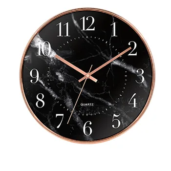Современный дизайн Настенных часов, Роскошные Мраморные Бесшумные часы в скандинавском стиле, черное золото, стекло, Кухонные простые настенные часы, украшение для гостиной MM50WC