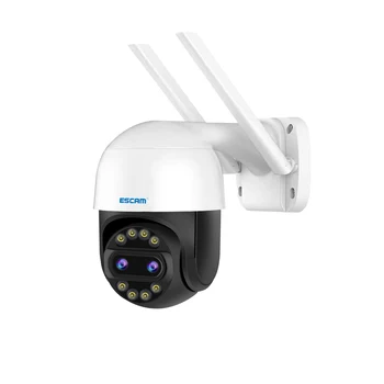 ESCAM QF212 ICSEE APP 4MP 2K 8X Zoom Двухобъективная PTZ IP Купольная Камера AI Гуманоид С Автоматическим Отслеживанием Домашней Безопасности CCTV Монитор