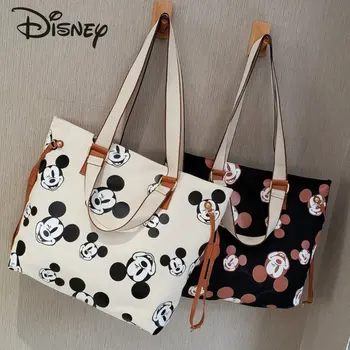 Новая женская сумка Disney Mickey 2022, Роскошная брендовая модная женская сумка, Мультяшный модный тренд, Большая вместительная дорожная сумка-тоут