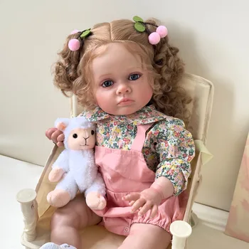 24-дюймовая Возрожденная кукла для малышей Принцесса Девочка Тутти, Уже готовая Раскрашенная кожа с деталями вен, Настоящие куклы Bebe Reborn